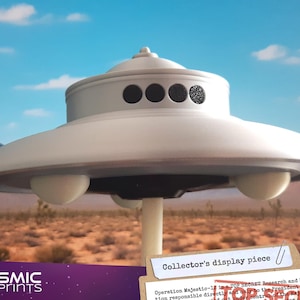 UFO Model Inspired by George Adamski – 3D Printed Flying Saucer | Hand-Finished UAP Display Piece | Sci-Fi Alien Spacecraft Replica