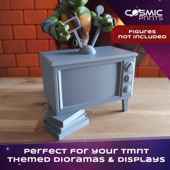 Retro TV Kit – Compatible With Ninja Turtles Dioramas | 3D Printed
