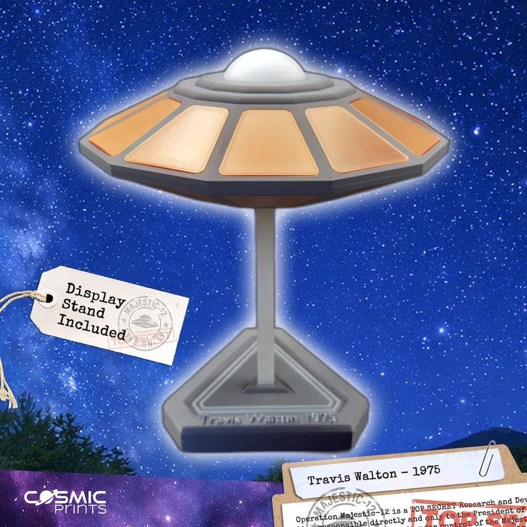 その他 THE FIRST FAN_COLLECTABLE TOY_ALIEN Travis Walton UFO Model With Stand | 3D Printed Alien Saucer | UFO
