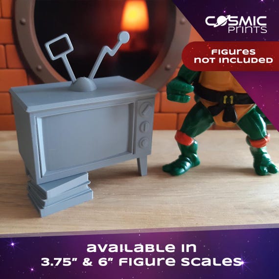 Retro TV Kit – Compatible With Ninja Turtles Dioramas | 3D Printed