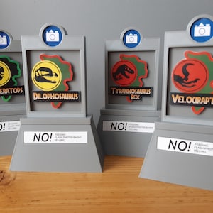 Dinosaur Paddock Sign Kits -No Paint Needed - Retro / Geek Gift / Sci Fi - 3D Printed