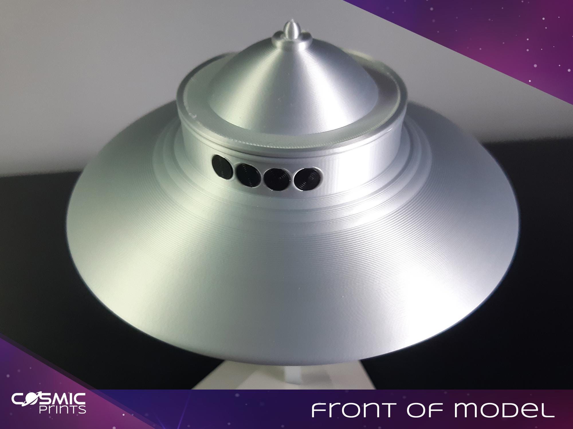 3D Printed UFO Model: Venusian Spacecraft, Retro Sci-fi Geek Gift