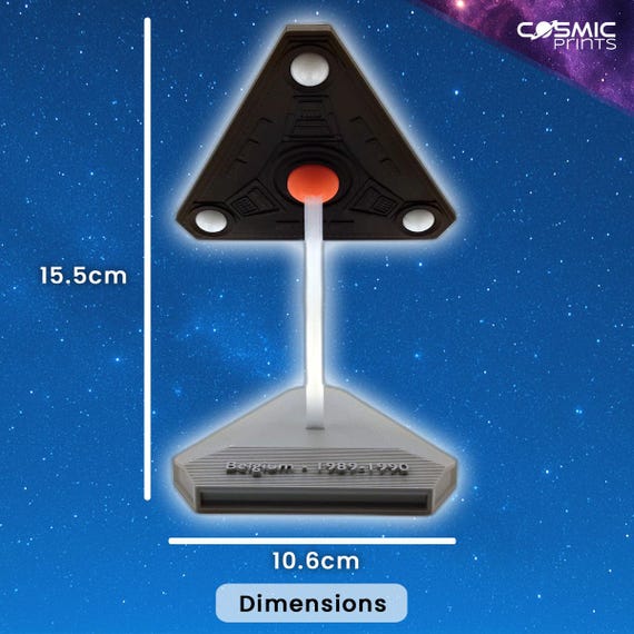 Belgium Wave UFO Model – 1989–1990 UAP Display | 3D Printed UFO