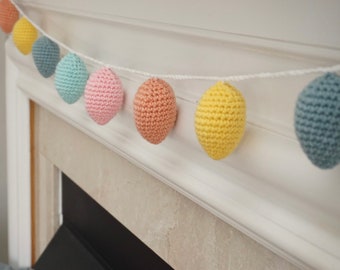 Eggs garland - Easter eggs garland - crochet eggs - Easter decor