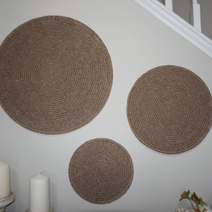 Round Wall Art - woven wall decor - Wall art - home decor - crochet wall art - wall disc