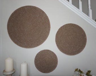 Decorazione murale rotonda all'uncinetto - Decorazione per la casa intrecciata
