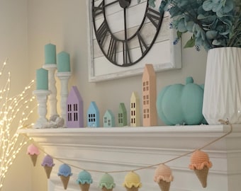 Crochet Ice Cream Cone Garland – Summer Birthday Party Decor