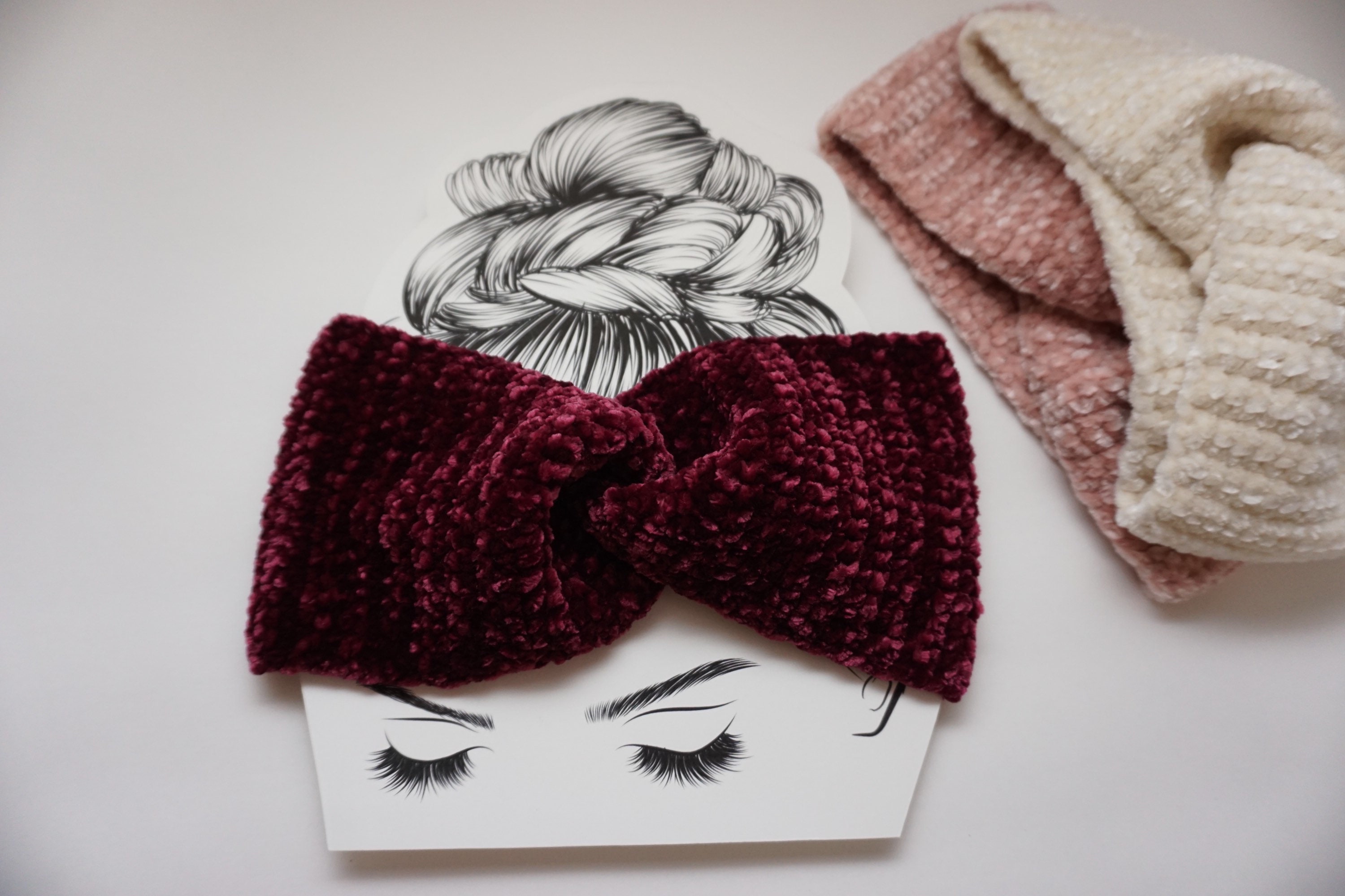 Serre-tête - serre-tête en velours - serre-tête au crochet - serre-tête doux - cache-oreilles - cache-oreilles en velours - cache-oreilles doux - serr