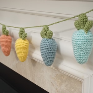 Carrot garland - carrot garland - crochet garland - mantle garland - fireplace garland - easter decor - spring decor - carrot