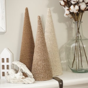 Neutral Christmas Tree - crochet Christmas tree - yarn tree - Christmas cone - crochet cone - yarn cone