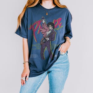 Prince Purple Rain - Fan Art T-Shirt | Comfort Colors Retro Rock Band Tee / 90s Concert Tee – Unisex Vintage Music Graphic Tees for Gift