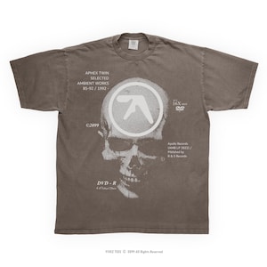 Vintage Aphex Twin T-Shirt | Selected Ambient Works 85-92 Music Concert Merch | Trendy Y2k Aesthetic Skull Graphic Tee | 90s DJ Style