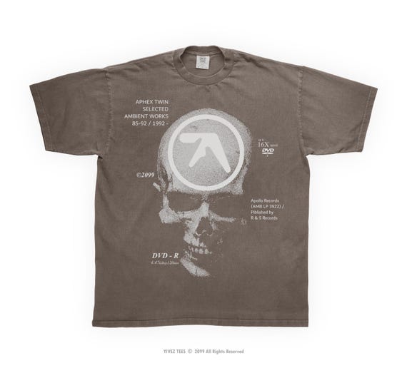 Vintage Aphex Twin T-shirt: Selected Ambient Works 85-92, Y2K