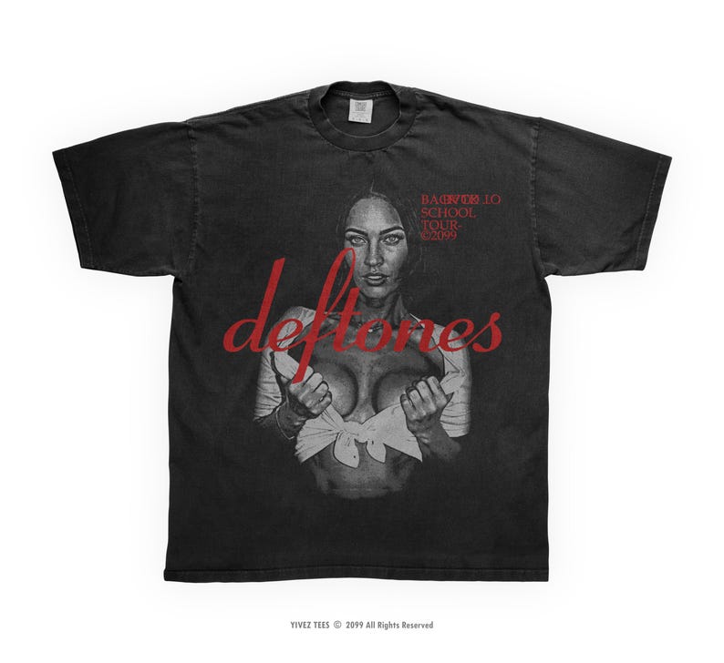Deftones Band Merch in black color t-shirt is a crew neck style and made with lightweight cotton material.