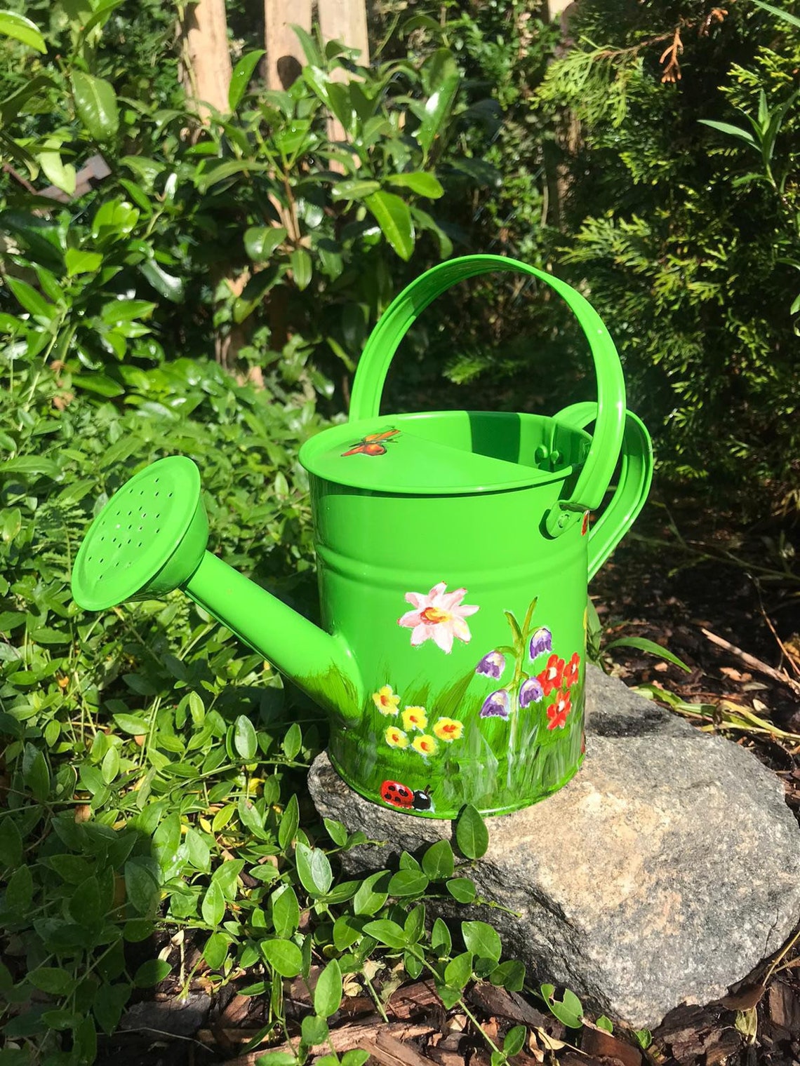 Hand Painted Watering Can Metal 1.5 Liters Perfect for Etsy