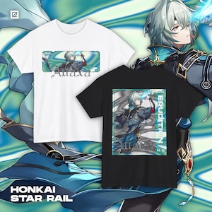 Streetwear-shirt Anaxa-thema, Honkai Star Rail, HSR, Otaku, uniseks T-shirt, anime, kleding, gamermerchandise, katoenen T-shirt, ideaal voor cadeaus