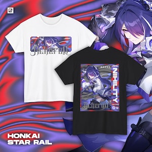 Acheron Themed Streetwear Shirt, Honkai Star Rail, HSR, Otaku, Unisex tee, Anime, Apparel, Gamer Merch, Cotton Tee, Great for Gifts