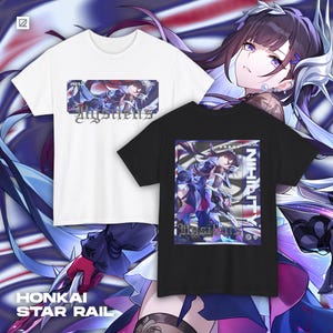Hysilens-thema streetwear-shirt, Honkai Star Rail, HSR, Otaku, uniseks T-shirt, anime, kleding, gamermerchandise, katoenen T-shirt, ideaal voor cadeaus