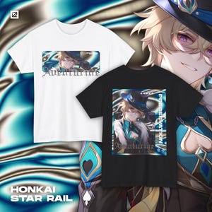Streetwear-shirt met aventurijnthema, Honkai Star Rail, HSR, Otaku, uniseks T-shirt, anime, kleding, gamermerchandise, katoenen T-shirt, ideaal voor cadeaus