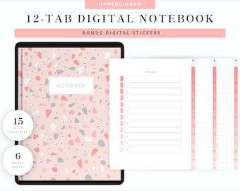 12 Subject Digital Notebook, GoodNotes iPad Notebook, 12 Subjects, Hyperlinked Student Digital Notebook, Paper Template, GoodNotes Template