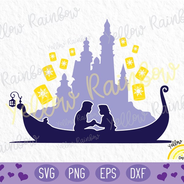 Tangled Boat SVG File, At Last I See the Light SVG Cutting File, Svg for Silhouette, Svg for Cricut, Tangled Svg Files, Svg Clipart
