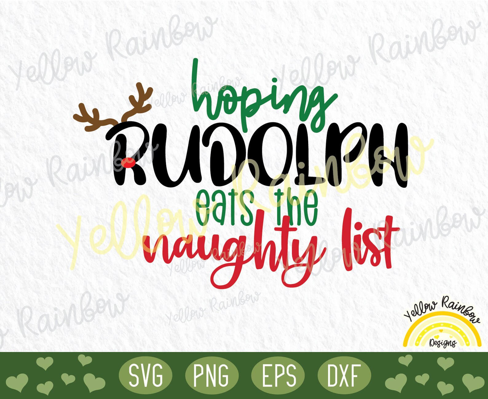Hoping Rudolph Eats the Naughty List SVG File Christmas SVG - Etsy