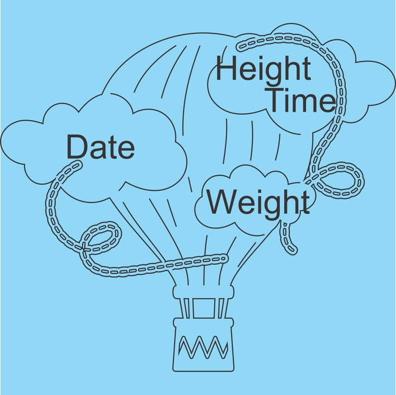 Baby Stat Announcement Template SVG With Balloon Birth Announcement Svg ...