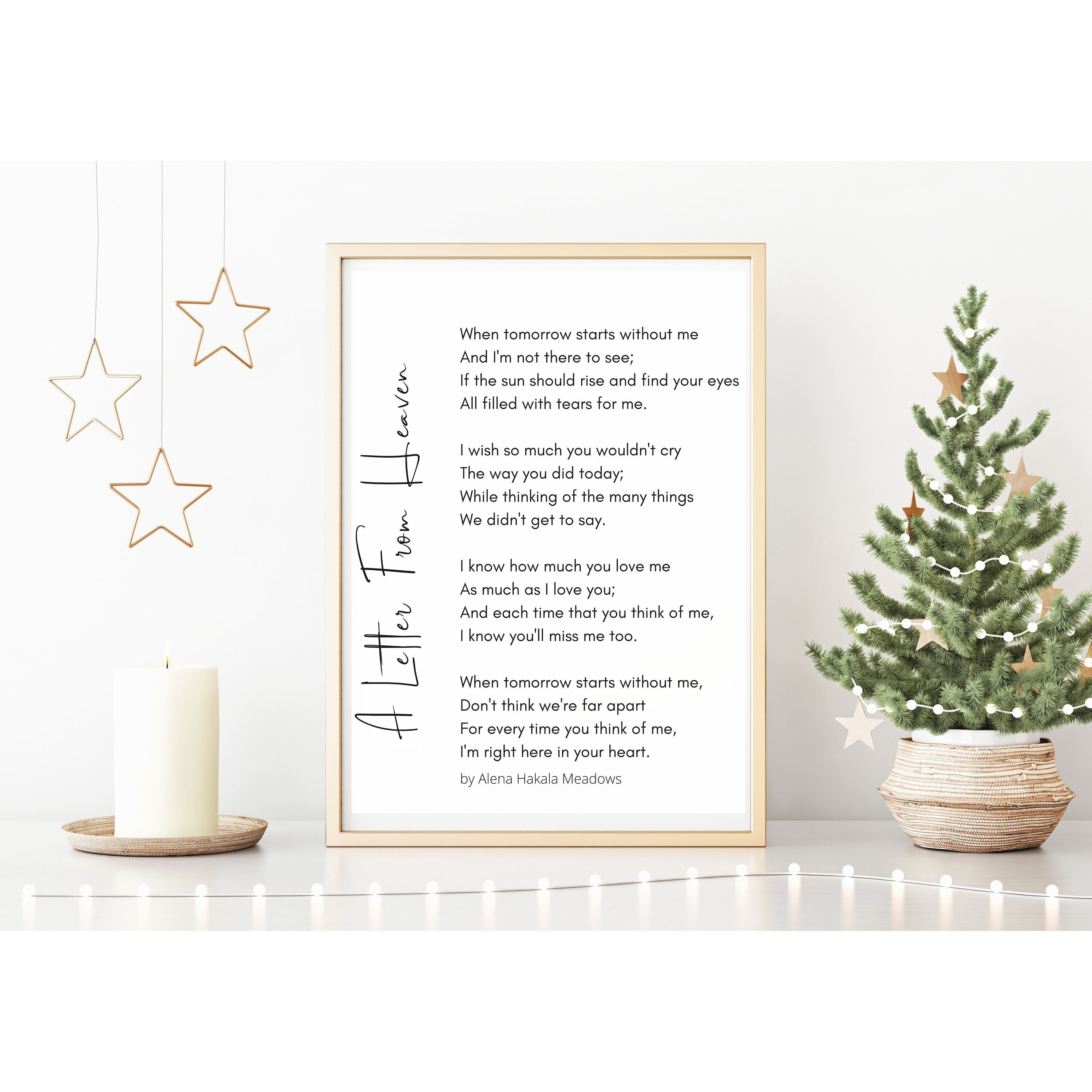 When Tomorrow Starts Without Me Printable Poem Digital - Etsy Canada