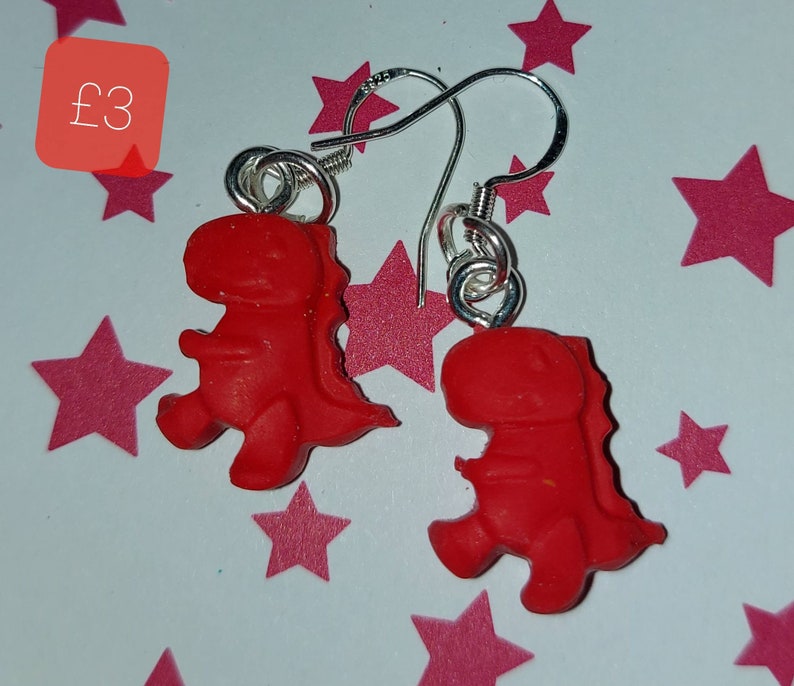 Cute little T-rex earrings for any dino occasion