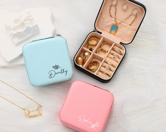 Jewelry Box Travel Case, Bridesmaid Jewelry Box, Travel Jewelry Organizer for Her, Travel Jewelry Box, Bridesmaid Proposal Gift,Gift for Her