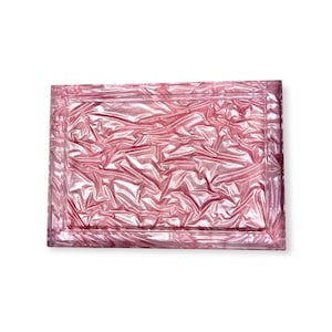 Pink Satin-Effect Resin Tray, Vanity Tray, Rolling Tray, Jewelry Organizer, Birthday Gift, Make Up Tray, Housewarming Gift