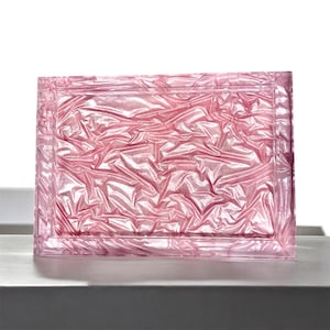 Pink Satin-Effect Resin Tray, Vanity Tray, Rolling Tray, Jewelry Organizer, Birthday Gift, Make Up Tray, Housewarming Gift