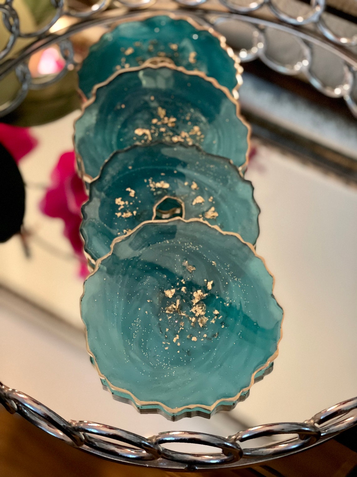 Harz untersetz Untersetzer Geode Untersetzer Trinken | Etsy