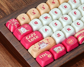 Kawaii Piggy Chinese New Year 128 Pcs Keycap Set for Mechanical Gaming Keyboard | MOA MX Profile