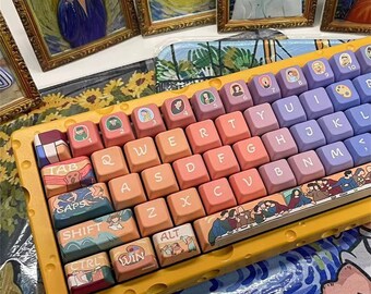 Great Artists Vincent van Gogh 142 Pcs Keycap Set for Mechanical Gaming Keyboard | Cherry MX Profile | PBT