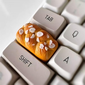 Almond Toast Inspired Caly Artisan Handmade 1.75U Keycap MX Key Cap for Mechanical Keyboard image 1