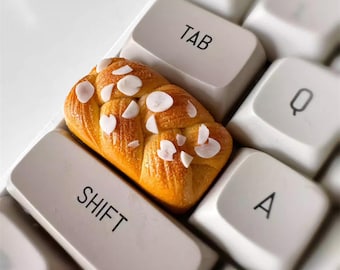 Almond Toast Inspired Caly Artisan Handmade 1.75U Keycap MX Key Cap for Mechanical Keyboard