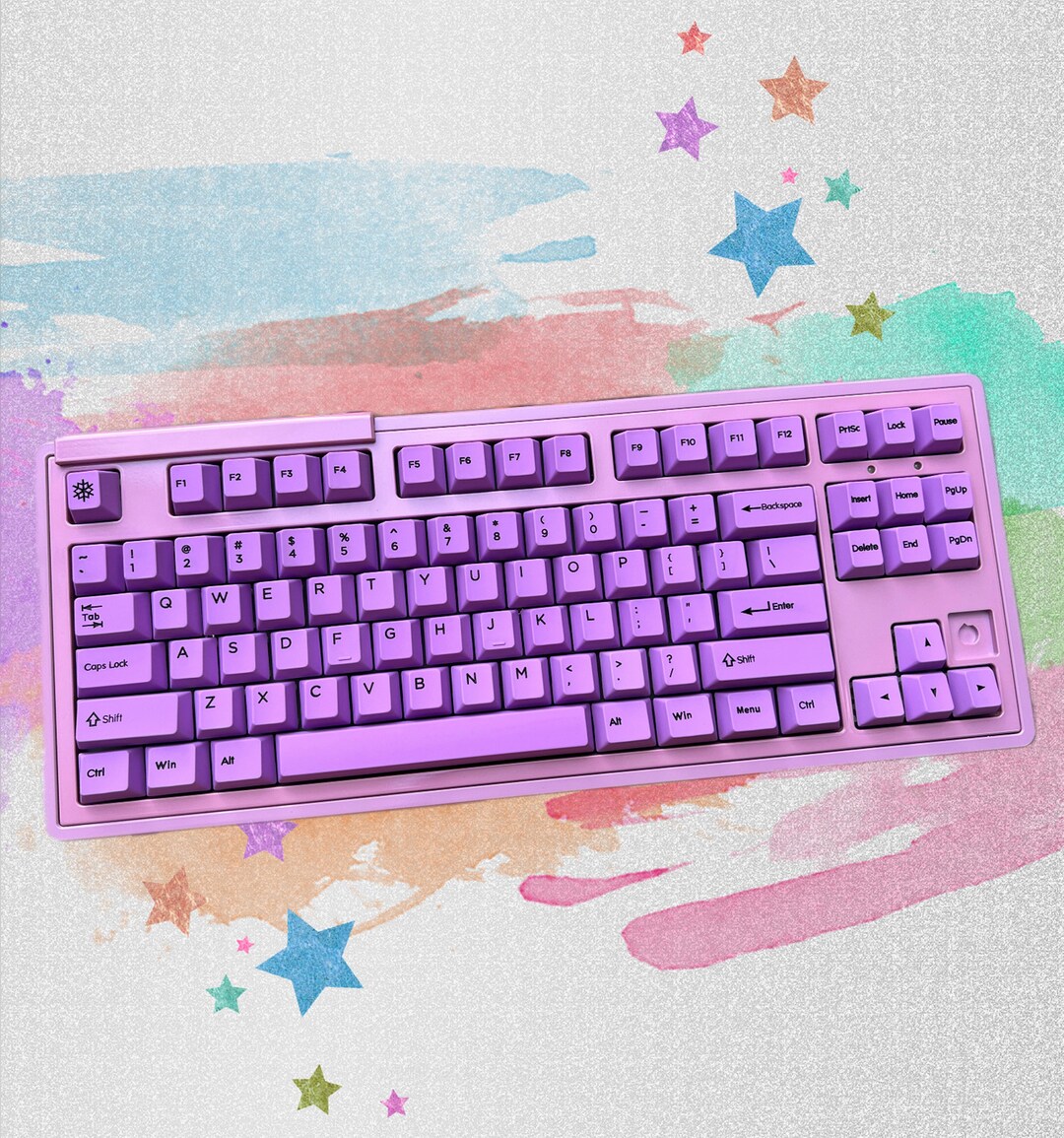 Lilac Purple Surface Painting Zinc Alloy Full Set Metal Keycap Artisan ...