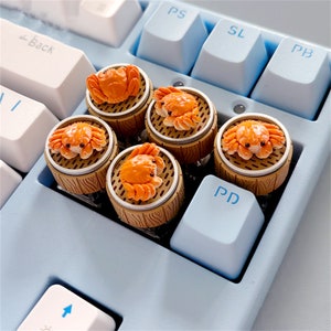 Hairy Crab in Bamboo Steamer Artisan Keycap MX Key Cap for Mechanical Keyboard