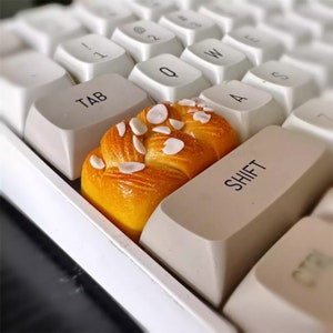 Almond Toast Inspired Caly Artisan Handmade 1.75U Keycap MX Key Cap for Mechanical Keyboard image 8