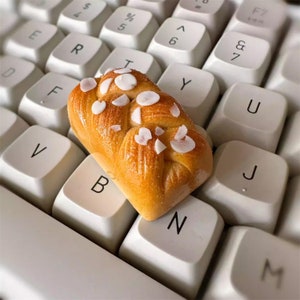 Almond Toast Inspired Caly Artisan Handmade 1.75U Keycap MX Key Cap for Mechanical Keyboard image 5