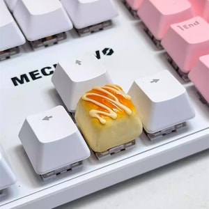 Cheese Toast Inspired Caly Artisan Handmade Keycap MX Key Cap for Mechanical Keyboard