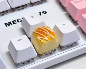 Cheese Toast Inspired Caly Artisan Handmade Keycap MX Key Cap for Mechanical Keyboard