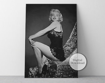 Póster de Marilyn Monroe, lámina de Hollywood, arte mural vintage, decoración de pared para dormitorio, láminas de Marilyn Monroe, póster de películas, fotografía glamurosa