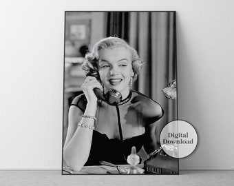 Marilyn Monroe Print, Vintage Movie Poster, Marilyn Monroe Wall Art, Antique Wall Art, Old Hollywood, Marilyn Monroe Digital Download
