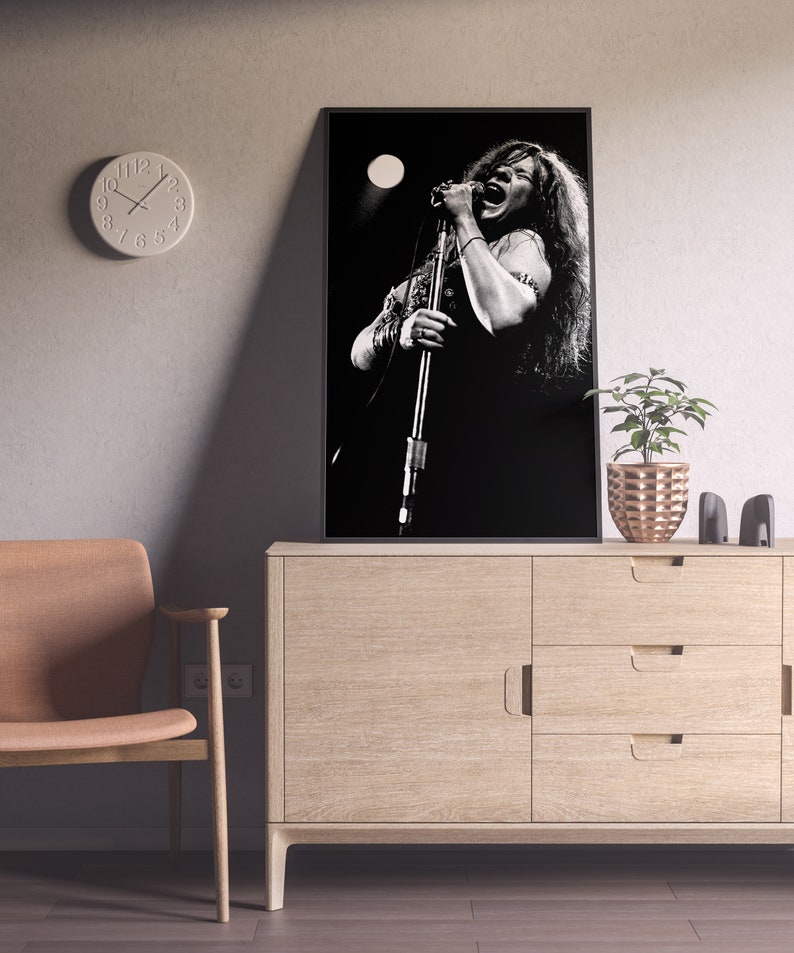 Janis Joplin Concert, Vintage Black and White Photo Print (digital ...