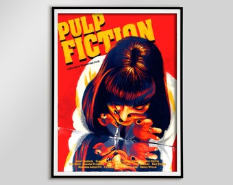 Pulp Fiction Poster - Mia Wallace Smoking Digital Download - Cocaine in the Bathroom - TV Show Wall Art