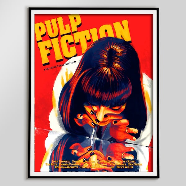 Pulp Fiction Poster - Mia Wallace Smoking Digital Download - Cocaine in the Bathroom - TV Show Wall Art