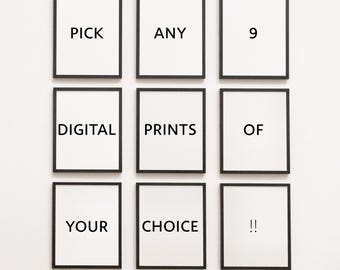 Custom Gallery Wall, Pick Any 9 Digital Prints (Digital Download)