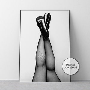 high heels print, black and white, fashion photography, feminist poster, beauty room decor, teen girl wall art, printable, digital download, high heels poster, girls bedroom print, fashion poster, feminist poster, fashion wall art